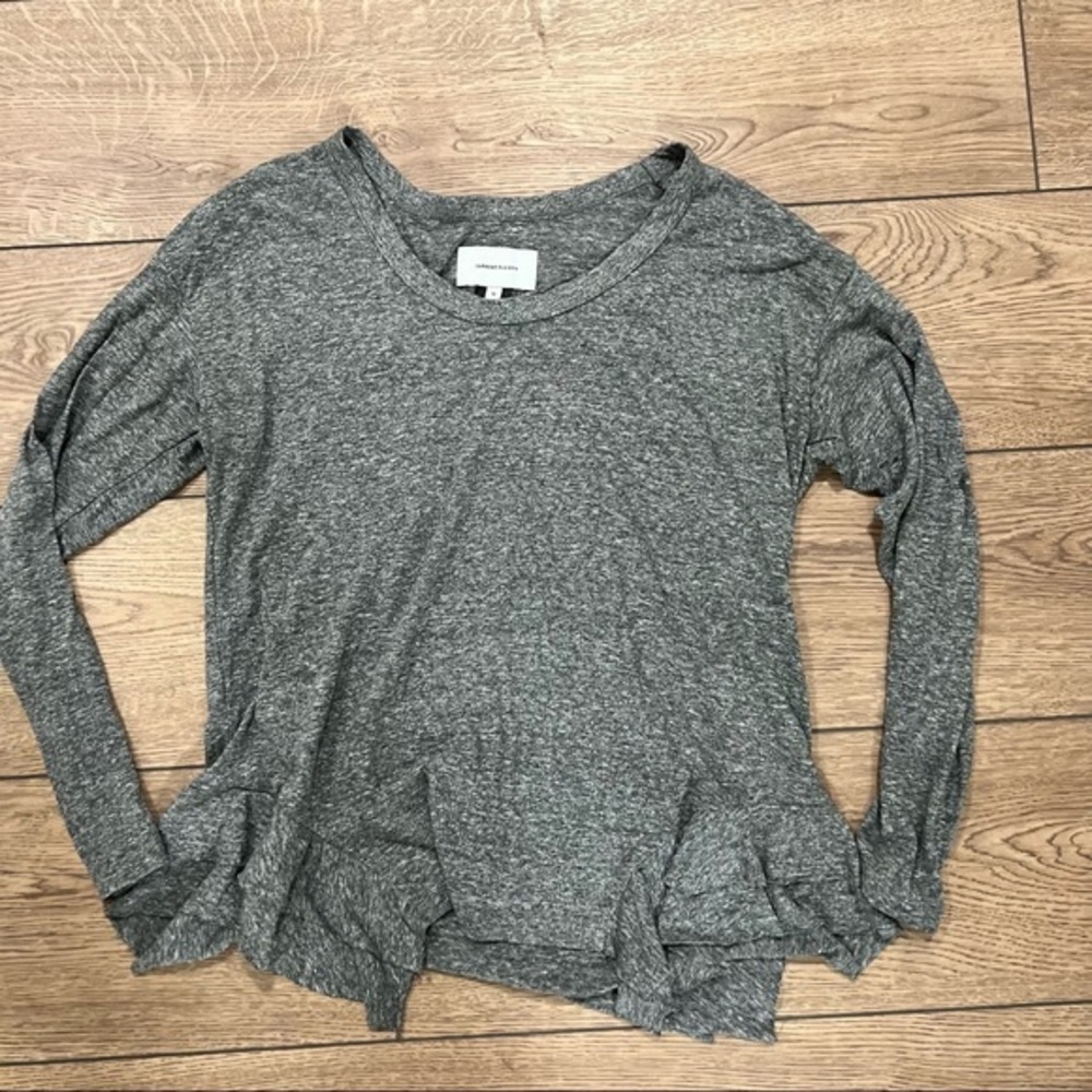 Current/Elliot Ruffle Hem Long Sleeve Top